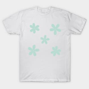 Abstract Flowers - Pastel Teal Green T-Shirt